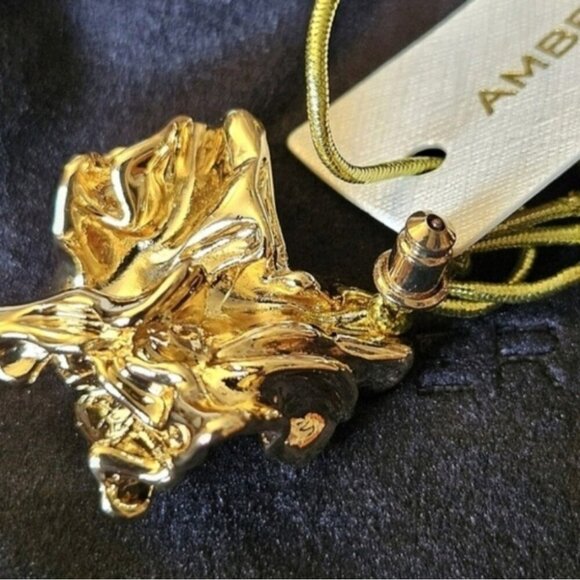 Amber Sceats Reese Earrings 24K Gold Plated Chunky Textured Stud Made in Italy - Picture 10 of 14